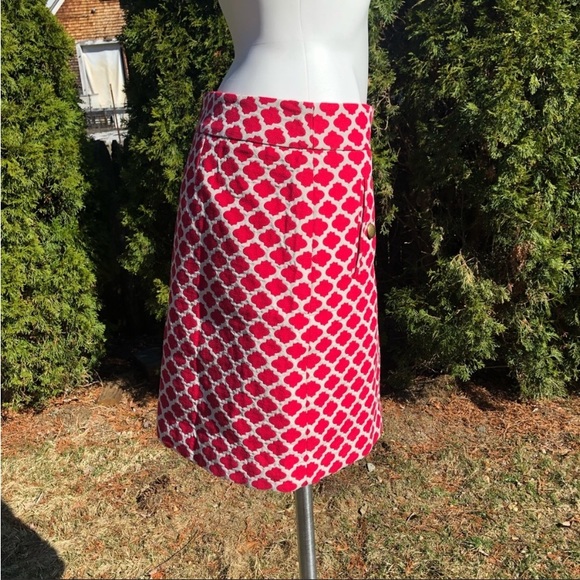 Ann Taylor lined Moroccan windowpane skirt sz 6 - Picture 6 of 7